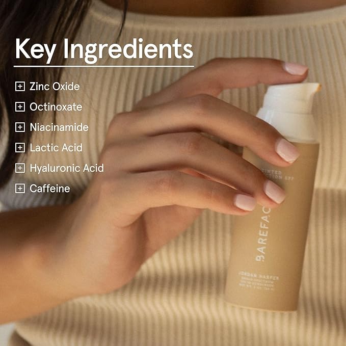 Barefaced Tinted Protection SPF 50+ – Broad-Spectrum Sunscreen with Zinc Oxide, Niacinamide & Hyaluronic Acid – Oil-Free UV Protection, Hydration & Anti-Aging with Universal Tint (60ml)