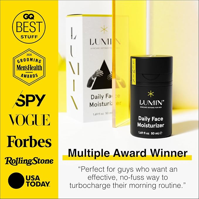 Lumin - Daily Face Moisturizer for Men - with niacinamide, Mens Face Lotion, Mens Skin Care, Ideal for normal & combination skin, 50ml, 1-Pack