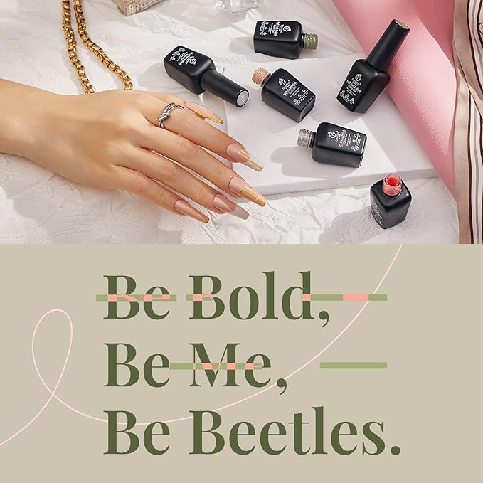 beetles Gel Polish Set 6 Colors Glitter Nude Coral Green Light Blue Gel Nail Polish Kit Soak off Uv Nail Salon Southern Belle