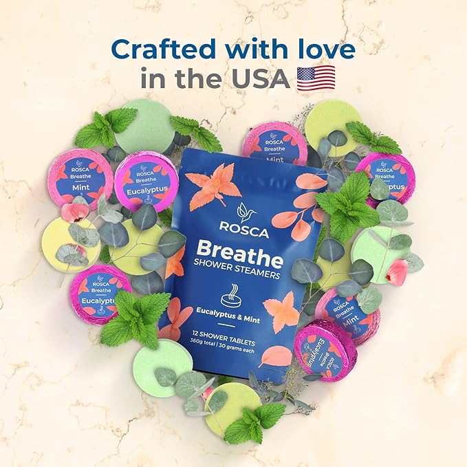 Eucalyptus & Mint Shower Steamers - 12 Aromatherapy Shower Steamer with Essential Oils - Stress Relief Fizzies - Mothers Day Gifts, Relaxation Birthday Gifts for Women and Men