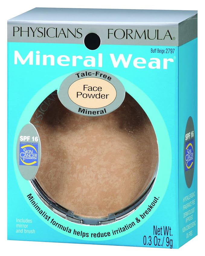 Physicians Formula Mineral Wear Talc-Free Mineral Face Powder Buff Beige | Dermatologist Tested, Clinicially Tested