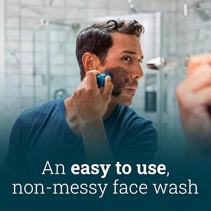 Oars + Alps Exfoliating Face Wash Stick, 2-in-1 Facial Cleanser & Exfoliant with Activated Charcoal, Alpine Moss, Dermatologist Tested, Spill Free, Travel Size, 1.2 Oz