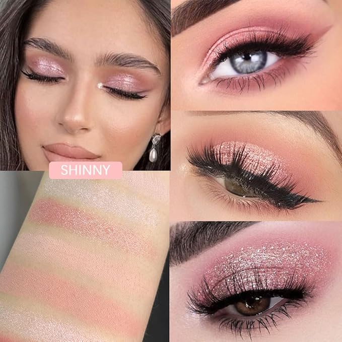12 Colors Nude Natural Pink Matte Shimmer Eyeshadow Palette for Eye Makeup,High Pigmented Brown Eye Shadow Primers Powder Palet de sombras de ojos