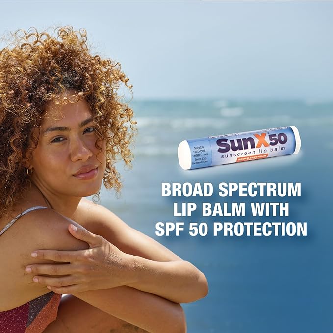CoreTex Sun X 50 Lip Balm SPF 50 (Pack of 50) - Sunscreen Lip Balm, Water Resistant up to 80 Minutes & Free of Parabens & Oxybenzone - SPF 50 Broad Spectrum (UVA/UVB) Lip Protection
