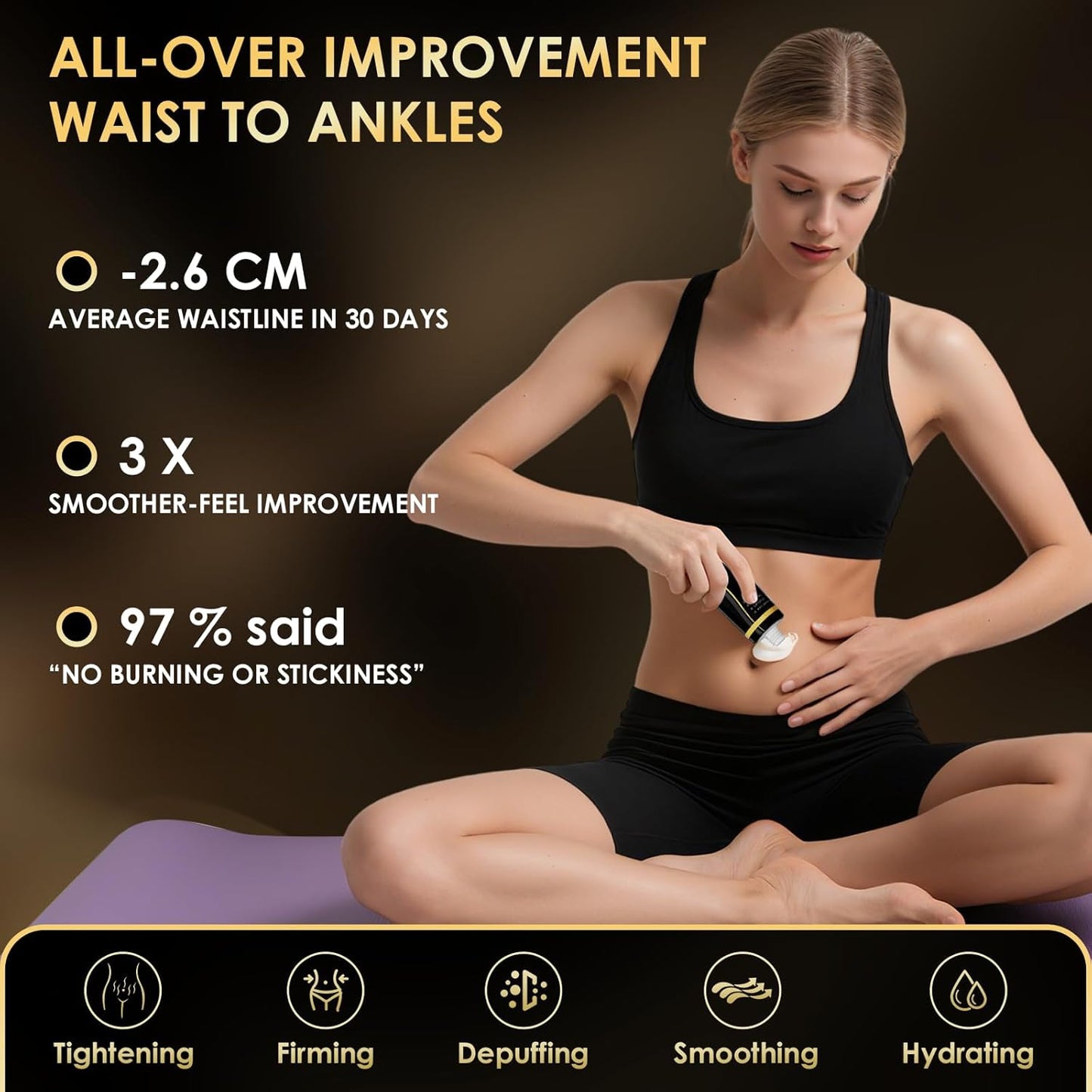 B Flat Belly Firming Cream - Premium Skin Tightening Cream for Stomach,Thighs & Butt, Skin Smoothing Moisturizer for Women and men, 4.22 fl oz