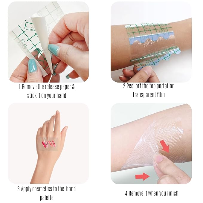 Disposable Makeup Palettes,Makeup Artist Must Haves Adhesive Makeup Mixing Tray Waterproof Tape,Mini Travel Makeup Palette for Women Girls Female Make up (2.4 Inch/140 Pieces)