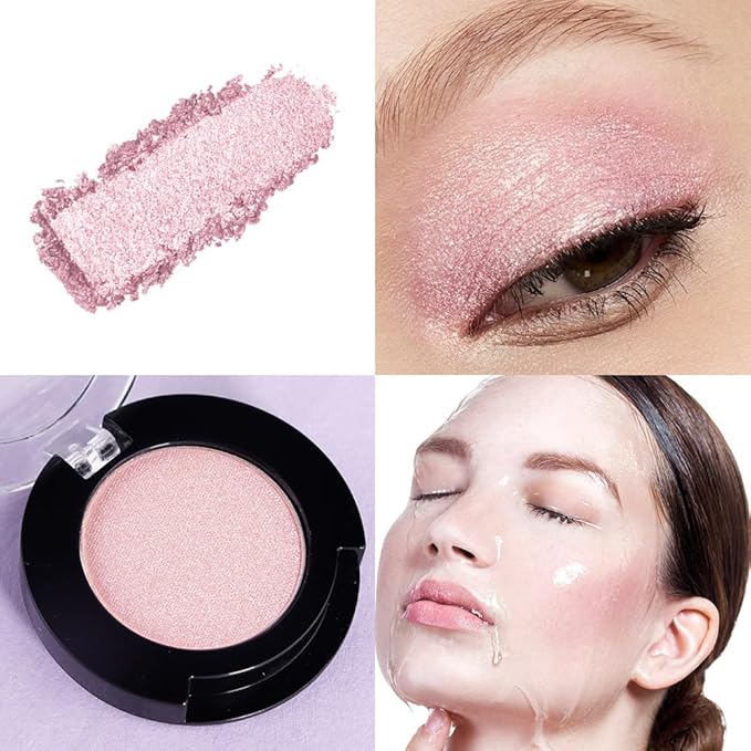 Monochrome Glitter Eyeshadow Makeup Palette, Highly Pigmented Nude Pink Eyeshadow Palette, Shimmer Pressed Powder Eye shadow Makeup, Single Vegan Eye Shadow, Daily Evening Women Girls Eyeshadow Gift9#