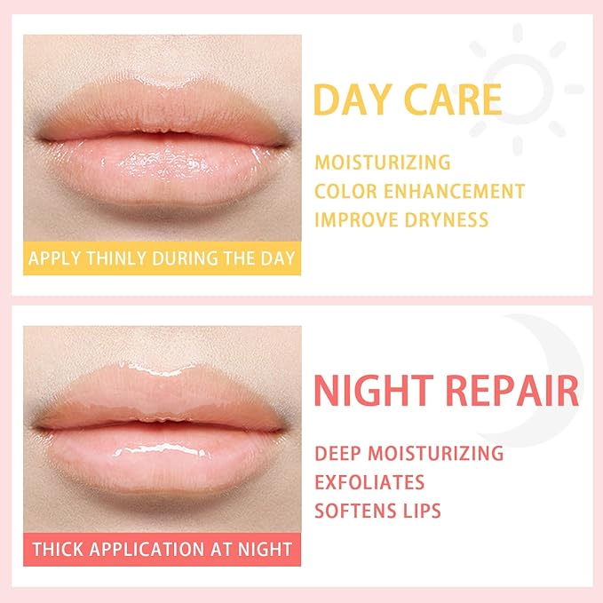 2PCS Bee Lip Balm Honey Pot, Honey Strawberry Lip balm Lip Mask with Stick, Moisturizing Lip Sleeping Mask Day & Night Lip Care - Hydrate Repair Prevent Dry Cracked Exfoliate (Honey & Strawberry)