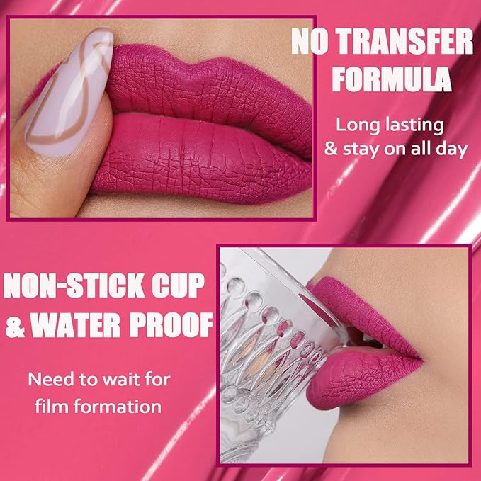 Oulac Matte Liquid Brown Lipstick for Women, Long Lasting Lipstick Waterproof Lip Stain, No Transfer, Creamy High Pigmented Formula with Rose Oil, Vegan & Cruelty-Free,Brown M03