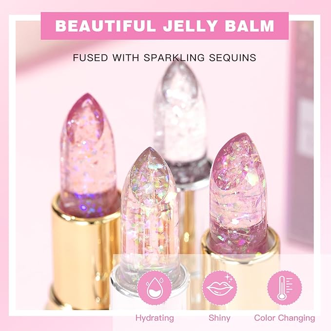 Glimmer Balm, pH Lip Balm, Magic Color Changing pH Lipstick, Moisturizing Tinted Lip Balm, Lip Glowy Balm, PH Reacting Lip Balm, Hydrates & Plumps, Pink Shimmer Lipstick (01# Colourless)