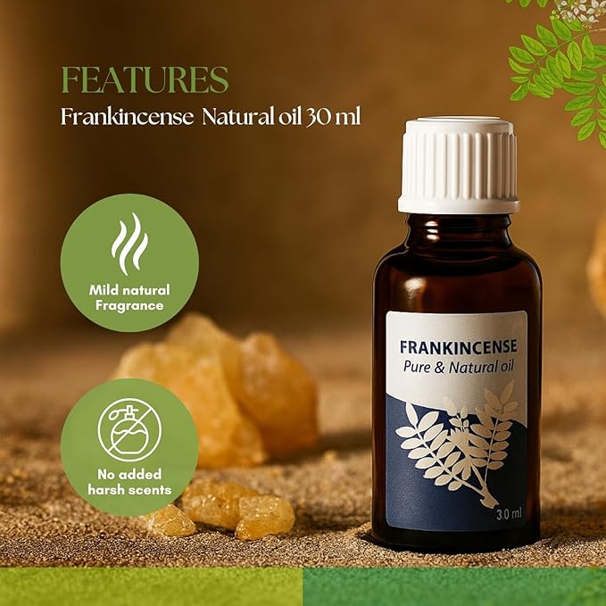Roots & Above Pure Natural Frankincense Oil 1.01 oz/30ml for Diffusers, Hair, Skin Care, Face, Body, Massages & Soap and Candle Making