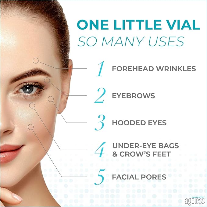 Instantly Ageless Facelift - Instant Eye Bag Remover Puffiness - 15 Vials - Instant Under Eye Bags Remover - Wrinkle Tightener - Instant Wrinkle Remover for Face Instant Lift