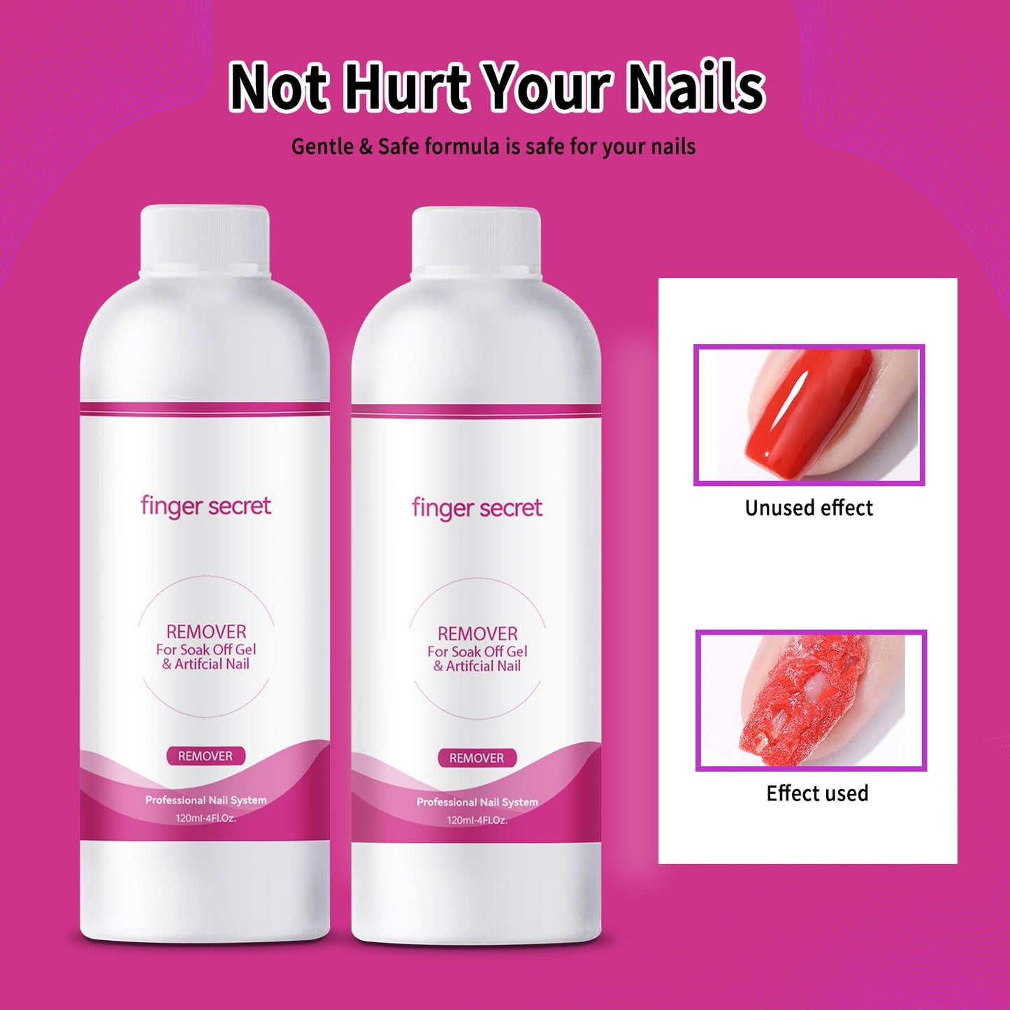 Nail Polish Remover 8Fl.Oz Nail Polish Remover Kit Polish Remover for Nails Glue Artificial Nails,Glitter Polish,Hard Builder gel,dip powder,poly gel,acrylic powder Remove