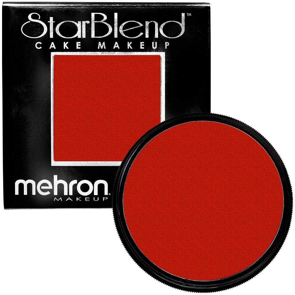 Mehron Makeup StarBlend Cake Makeup | Wet/Dry Pressed Powder | Powder Foundation | Red Face Paint & Body Paint 2 oz (56g)