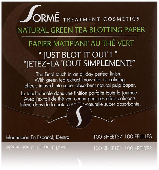 Sorme' Treatment Cosmetics Blotting Paper, Green Tea, 0.5 oz.