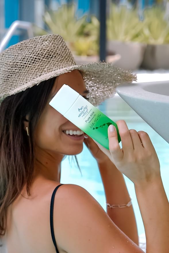 100% Pure Aloe Vera Cooling Gel - Lotion for Sunburn Relief & Rashes - Premium Sun Care with Vitamin E, Eucalyptus - 6 oz