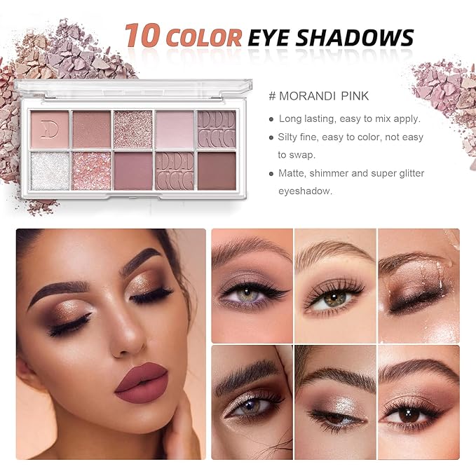 All in One Makeup Kit for Women Full Kit, Basic Cosmetics Kit for Beginner & Professionals, Eye Makeup Set Tween Girl, Make Up Kits for Teenagers, Makeup Gift Set for Girls, Women & Teens(10-Pink)