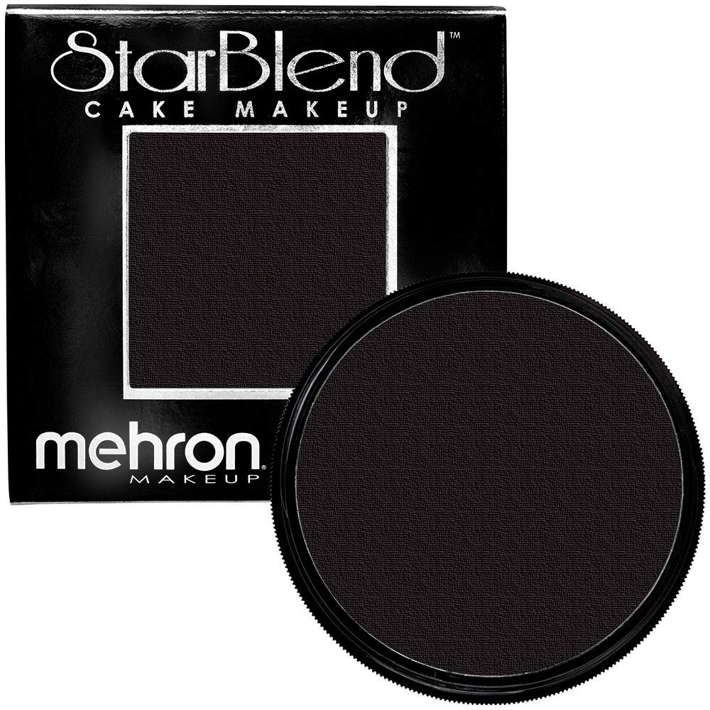 Mehron Makeup StarBlend Cake Makeup | Wet/Dry Pressed Powder Face | Powder Foundation | Black Body and Face Paint 2 oz (56g)