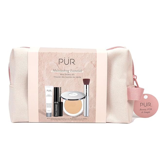 PÜR Beauty Multitasking Essentials Best Sellers Kit, Everyday Look Deluxe Kit, Condition & Moisturize Skin, Cruelty Free, Linen