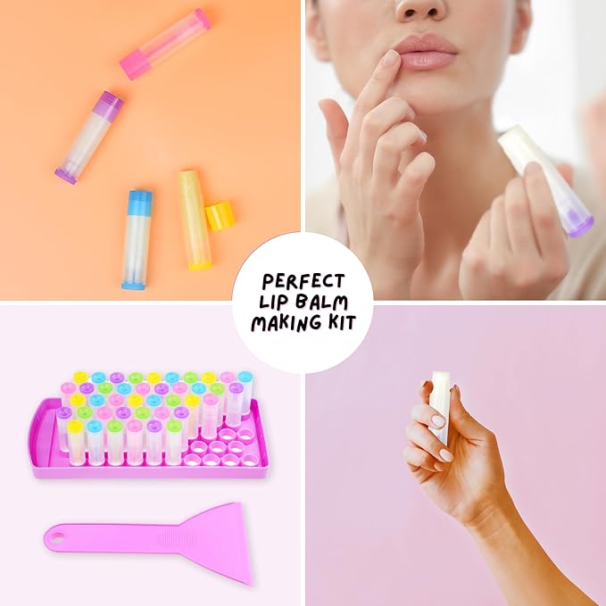 Lip Balm Filling Tray and Spatula (2 Sets) - Fast and Easy To Use - Just Pour & Spread - Instantly Fills 50 Lip Balm Containers (sold separately) - Make Your Own Natural Lip Balm Chapsticks at Home