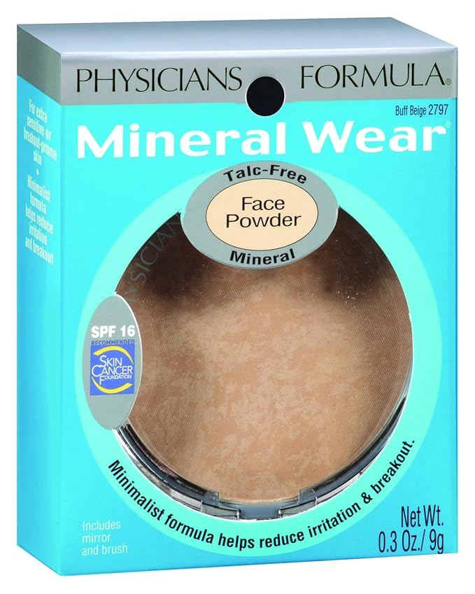 Physicians Formula Mineral Wear Talc-Free Mineral Face Powder Buff Beige | Dermatologist Tested, Clinicially Tested