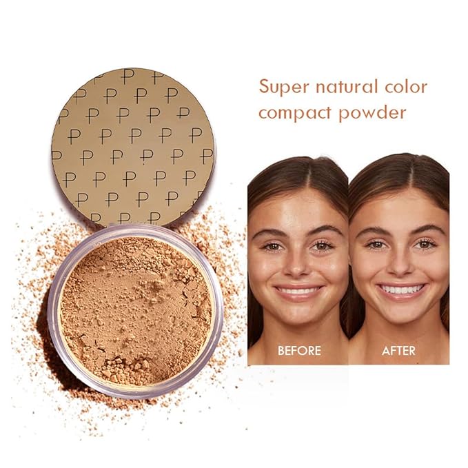 MAEPEOR Matte Setting Loose Powder 8 Colors Smooth and Lightweight Face Powder for Brightening and Setting Makeup with Face Puff (04 Valley)