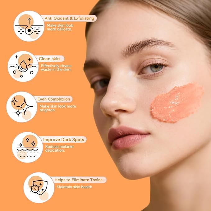 Carrots Cleansing Facial Scrub, Facial Exfoliating Scrub, Facial Scrubs for Women, Deep Cleansing Face Wash Cleanser for Women Men