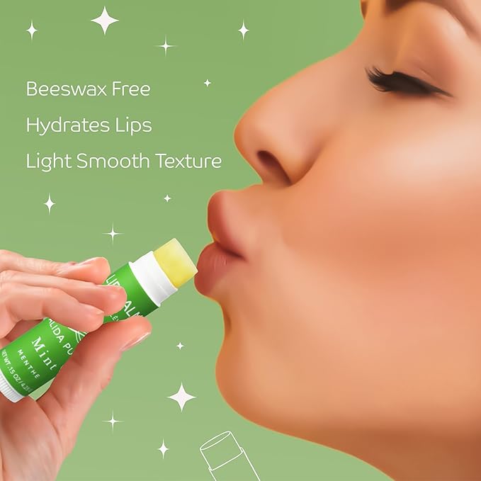 Mint Lip Balm Collection, Vegan Lip Balm Set, Beeswax Free, with Avocado Oil, Organic Jojoba Oil, and Vitamin E, Natural Moisturizer for Dry, Chapped Lips, 3 Tube Set