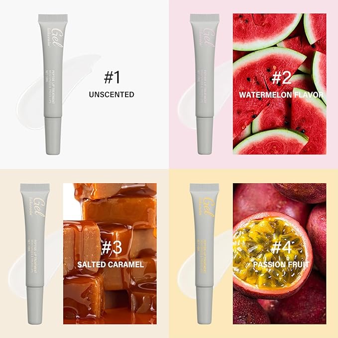 Glow Lip Balm,Moisturizing Lip Balm for Dry Cracked Lips,Hydrating Lip Balm with Glossy Finish,Moisturizers & Treats Lips Nourishing Lip Care Lip Repair Gel Peptide Lip Treatment (03# Salted caramel)