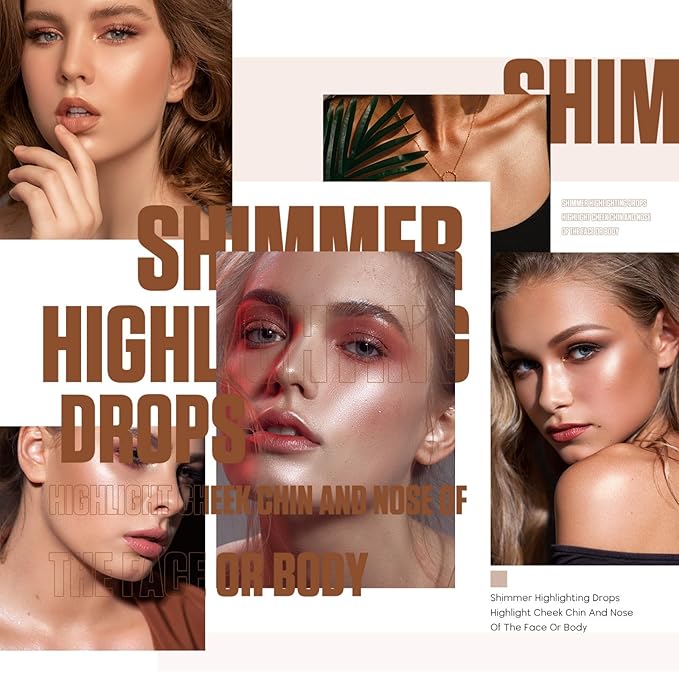 MAEPEOR Shimmer Body Luminizer 5 Colors Moisturizing Glow Illuminator Smooth and Non-sticky Summer Body Highlighter For Face & Body (80ML, 05 Rose Gold)