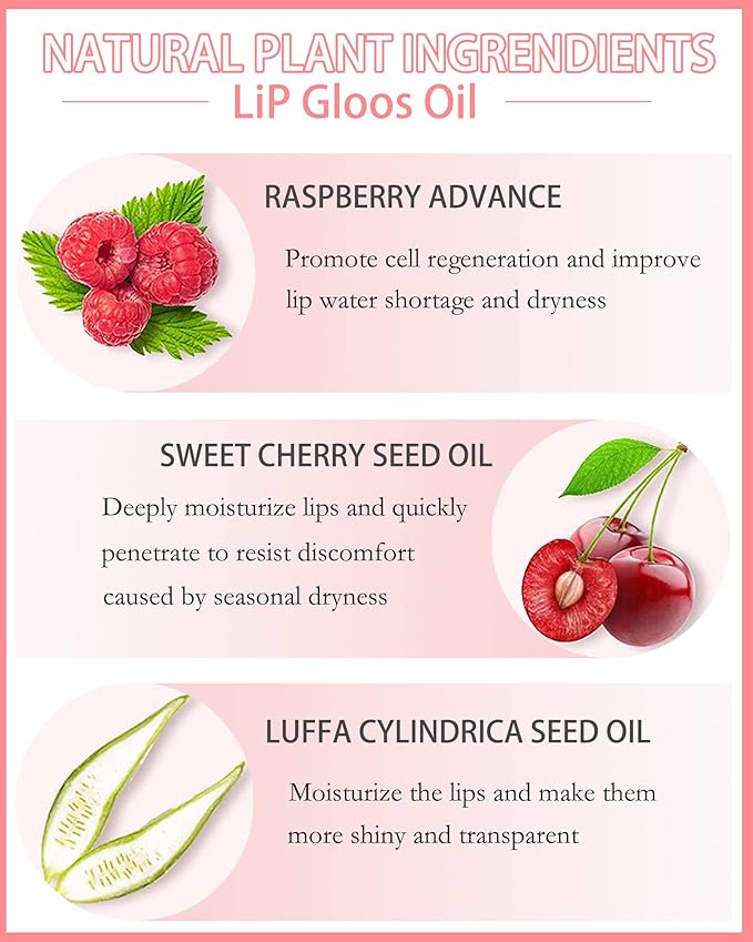 Tinted Moisturizing Lip Glow Oil, Hydrating Plumping Lip Gloss Lip Care Clear Lip Oil for Dry Lip, Glow Reviver Lip Oil,Shine Lip Tint Stain Lip Care Product,Women's Day Makeup Gift(#006 Berry)