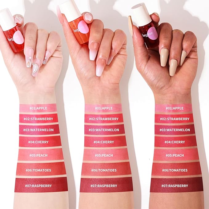 Lip Tint Stain Set, Korean Water Tint Lightweight Non-sticky, Waterproof Long Lasting Liquid Blush & Lip Stain, Transfer-Proof, Matte Finish Lip Color Makeup (juicy)