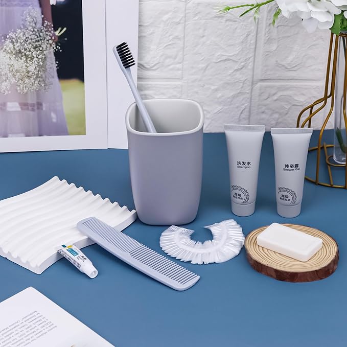 Hygiene Kit, Hygiene Kit Bulk, Travel Hygiene Kit With Toothbrush, Toothpaste, Comb, Shampoo, Shower Gel, Shower Cap And Soap, Individually Packed, Suitable For Hotel, Home, Travel (25 sets)