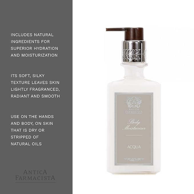 Antica Farmacista Body Moisturizer - Moisturizing Scented Lotion - Premium Body Moisturizer - Luxury Gift for Women & Men - Hand & Skin Hydration - Acqua Body, 10 Fl Oz