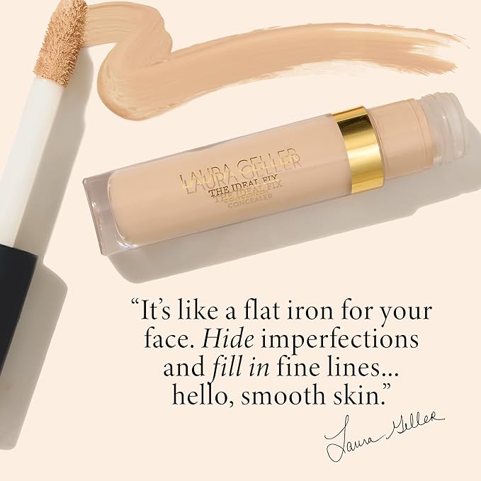 LAURA GELLER NEW YORK The Ideal Fix Concealer - Medium - Buildable Medium to Full Coverage Liquid Concealer - Covers Under Eye Dark Circles & Blemishes - Long-Lasting