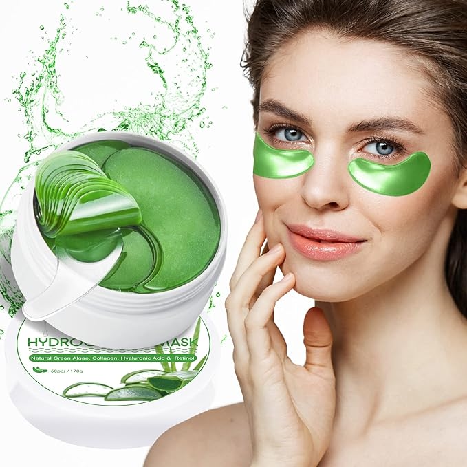 Aloe Veoe Eye Patches,Hydrogel Under Eye Masks for Dark Circles,Anti Wrinkle Treatment,Under Eye Gel Pads,Eye Mask for Puffy Eyes, Skincare,Hydrating | 60 Pieces/30 Pairs
