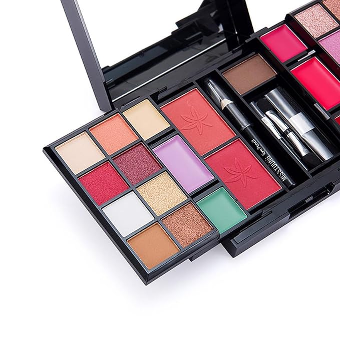 Makeup Eyeshadow Palettes, 25 Colors Protable Multifunction Blush Eyebrow Powder Contour Palettes with Makeup Brush, Matte Shimmer Pearl Eyeshadow Makeup for Daily Party Makeup #7