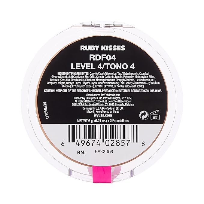 Ruby Kisses 3D Face Creator Cream Foundation & Concealer, 12 Hours Long Lasting, Medium to Full Coverage, Non-Greasy, Ideal for Makeup & Contour Palette (Level 4)