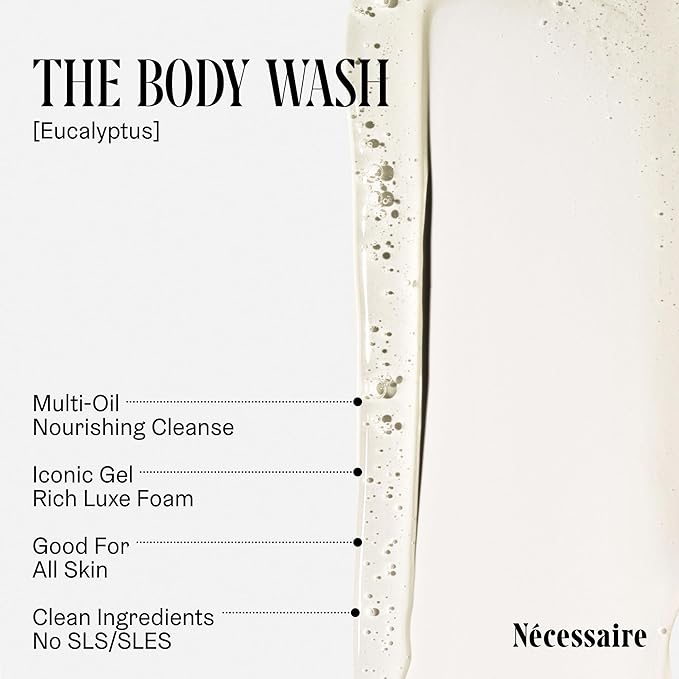 Nécessaire Eucalyptus Body Wash with Pump | Multi-Oil Nourishing Cleanse For Women + Men | Gel Cleanser | Dermatologist-Tested. Hypoallergenic | No SLS/SLES (500 ml / 16.9 fl. oz.)