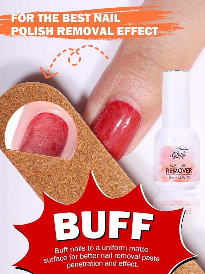 Gel Nail Polish Remover, 2 Pack × 15ml acetone-free Formula Remove Gel Polish for Nails, Quick & Easy Remove in 3-5 Minutes, NO Need Soaking or Foil Wrapping for Nails