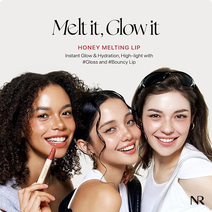 Nature Republic HONEY MELTING LIP (04 POMEGRANATE) SOFT LIP STICK, Hydrating Gloss, Moisturizing balms, Sheer tint, Shine & Glowy Finish, korean make up