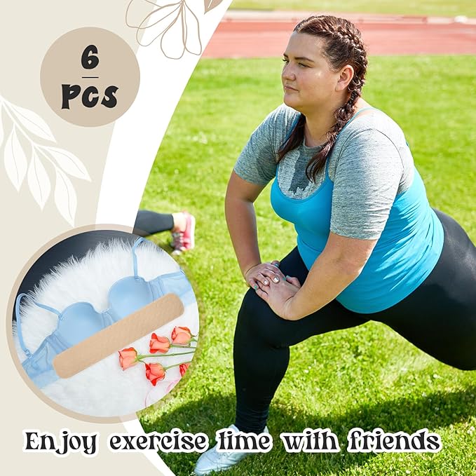 Toulite 6 Pcs Cotton Bra Liners Rectangle Under Bra Pads 3 Layer Bra Sweat Liners for Women Sweating Supplies