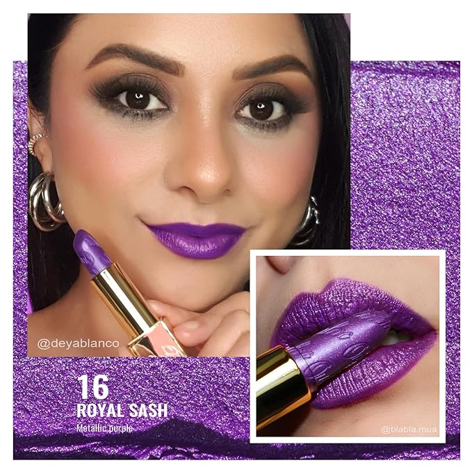 Oulac Metallic Lipstick Set 3PCS High Impact Lipcolor with Moisturizing Formula, Vegan Beauty, Full-Coverage Lip Color, Gift Lipstick for Women, 4.3g X 3PCS, 16+20+21
