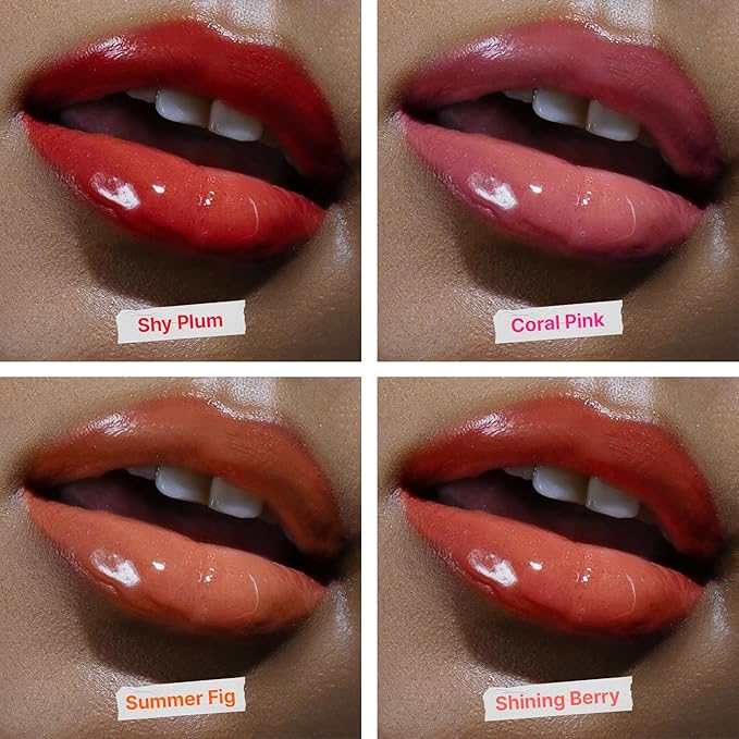 Glowing Color Lip Balm 0.35 Oz| Hydrating Lip Balm Lip Gloss for Girls | Vegan Lip Balm & Lip Plumping Gloss | Lip Glowy Balm & Lip Care for Dry Lips | Moisturizing Lip Balm Summer Fig