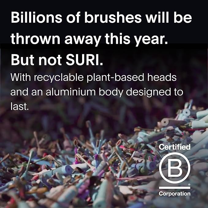 SURI 1.0 Sonic Electric Toothbrush | 40+Day Battery | Designed in California | Sustainable Electric Toothbrush for Adults | Travel Toothbrushes | Tooth Brush | Black