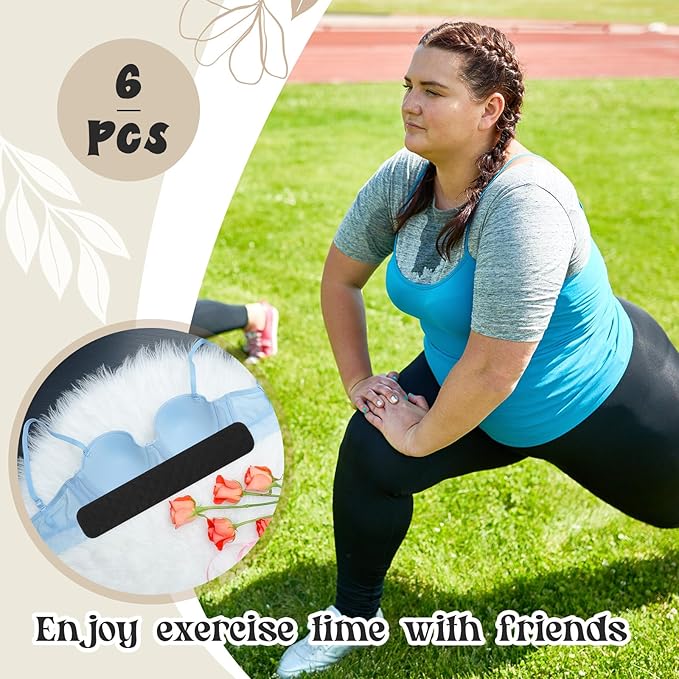 Toulite 6 Pcs Cotton Bra Liners Rectangle Under Bra Pads 3 Layer Bra Sweat Liners for Women Sweating Supplies