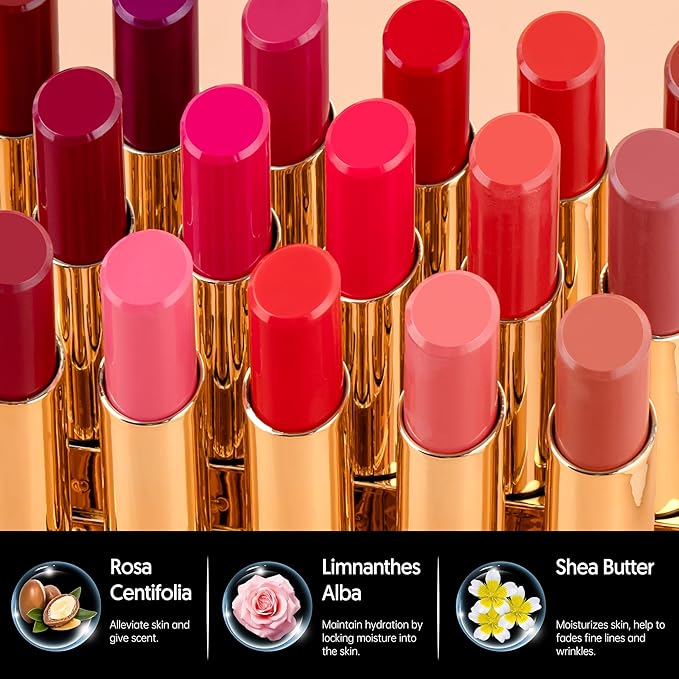 MAKI YIKA Moisture Nude Lipstick for Women Hydrate Lip Balm for Dry Cracked Lips Weightless Glossy Lip Color Juicy Finish,MA055 Mica Nude