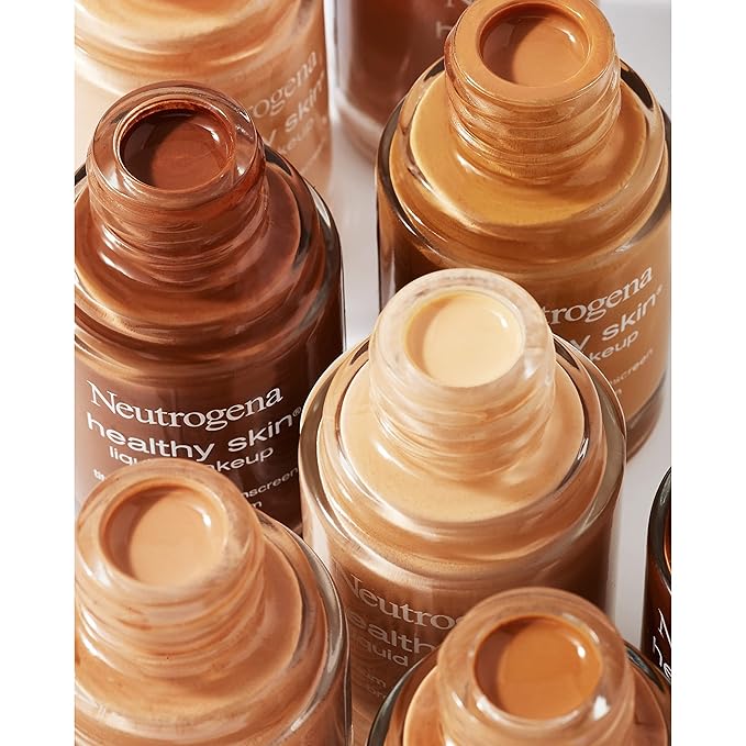 Neutrogena Healthy Skin Liquid Makeup Foundation, Broad Spectrum SPF 20 Sunscreen, Lightweight & Flawless Coverage Foundation with Antioxidant Vitamin E & Feverfew, 105 Caramel, 1 fl. oz
