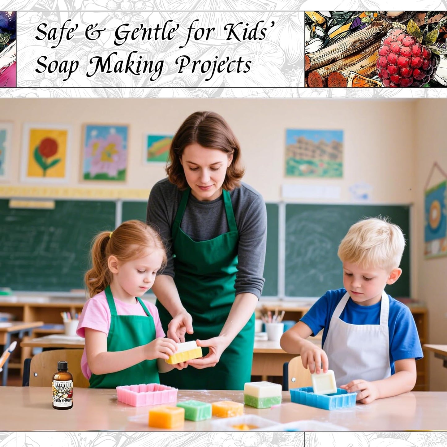 HIQILI Cherry Whispers Fragrance Oil for Soap, Candle Making, Inspired by E.scd Cherry in-t.Air, Wool Dryer Balls, Home Luxury Scents for Laundry & Bathroom Use - 1 Fl Oz