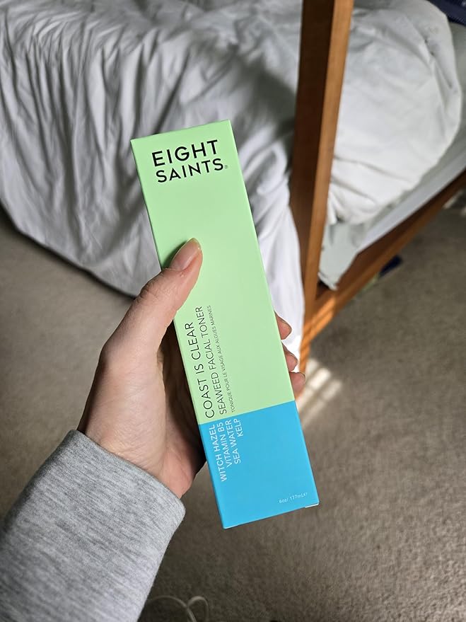 Eight Saints Coast is Clear Seaweed Anti Aging Face Toner, Natural and Organic Alcohol Free Witch Hazel Toner for Face, Minimizes Large Pores and Redness, 6 Ounces